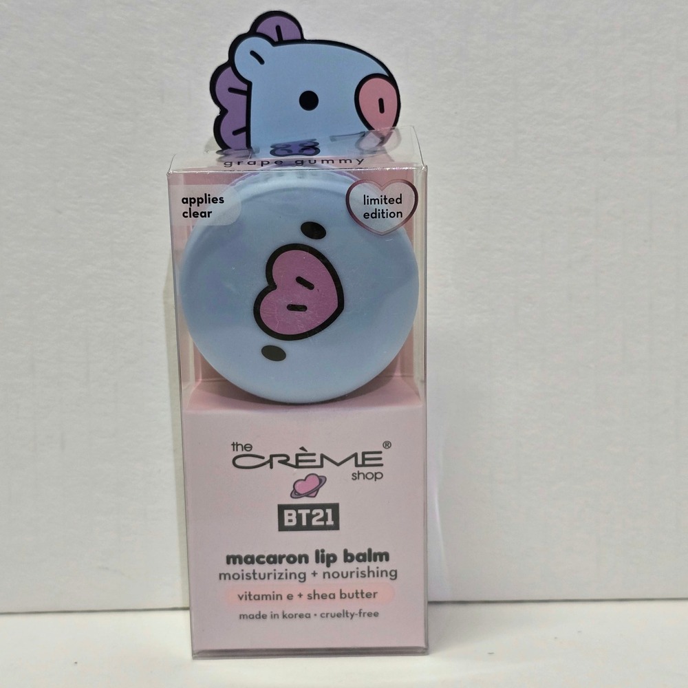 The Creme Shop BT21 Mang Macaron Lip Balm Grape Gummy Limited Edition New